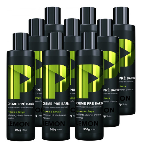 Creme Pré Barba Play Barber 300g Para Limpar Rosto Kit 9 Und 0