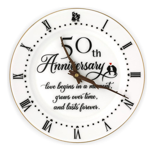 Reloj De Porcelana Del 50 Aniversario De Treble Bee Con Ador 0