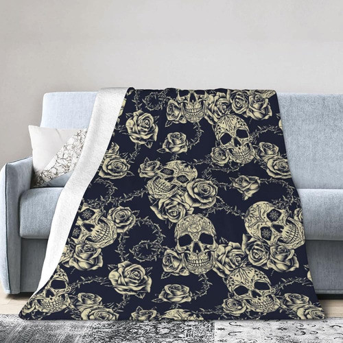 Manta De Calavera Franela Micro Suave Mantas De Vellón Para 1