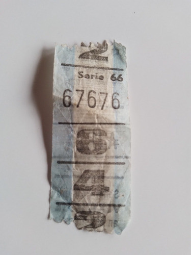 Boleto Colectivo Capicua 67676 Serie 66 0