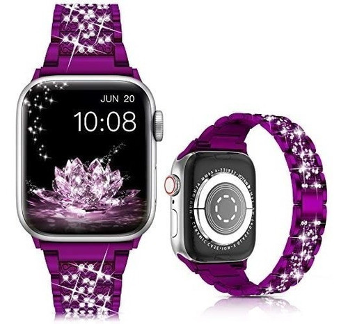 Malla Para Apple Watch Series1-7 Brillos Purpura 42/44/45mm 0