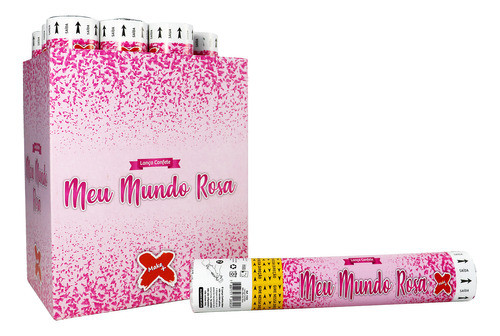 01 Lança Confetes Meu Mundo Rosa Comemoração 0