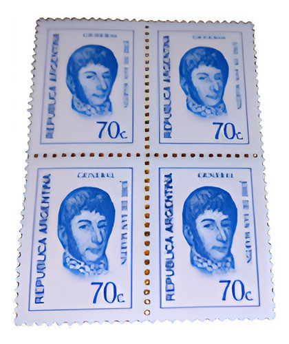 Estampillas San Martin 1970 - Sin Usar - Lote 7 X 4 0