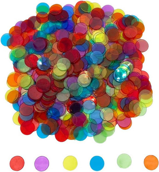 Fichas De Bingo Transparentes 1,9 Cm, 6 Colores, 500 Piezas 0