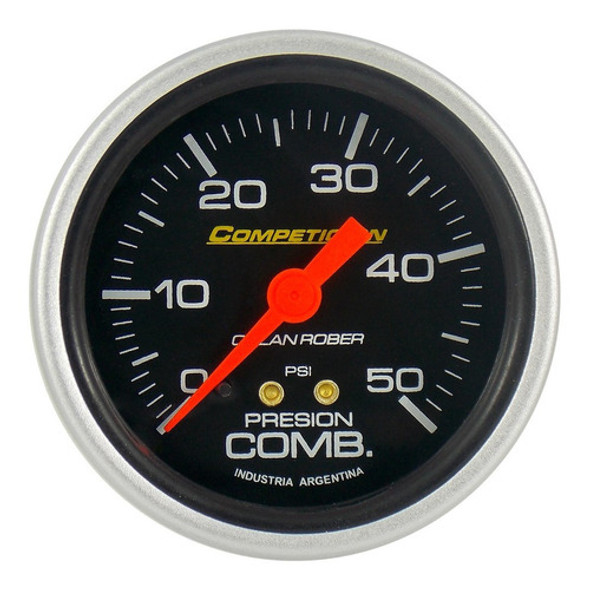 Manometro Presion Combustible Escala: 0-50 Psi Fondo Negro 0
