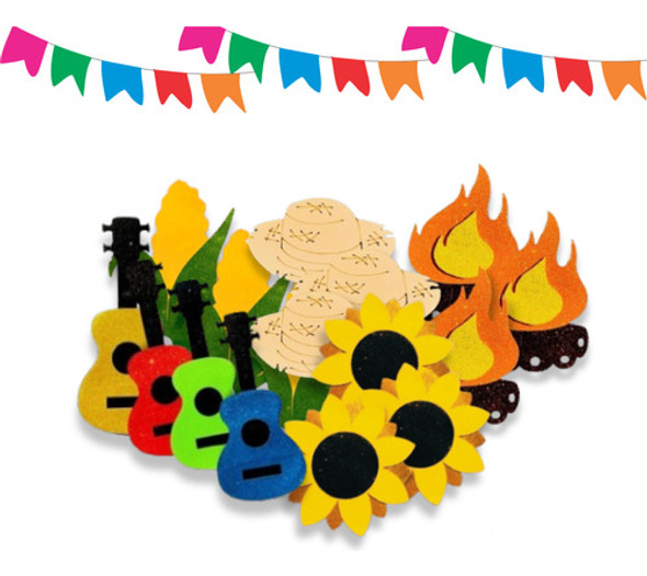 50 Mini Aplique Laço Eva Festa Junina Girassol Petshop 3,5cm 0