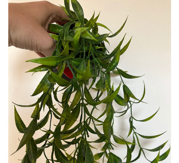 Planta Artificial Colgante Caída Hojitas Con Maceta 1