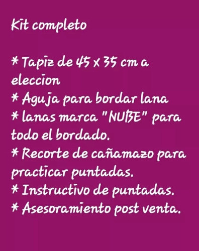 Tapices Tango Para Bordar Aguja Lanas 1