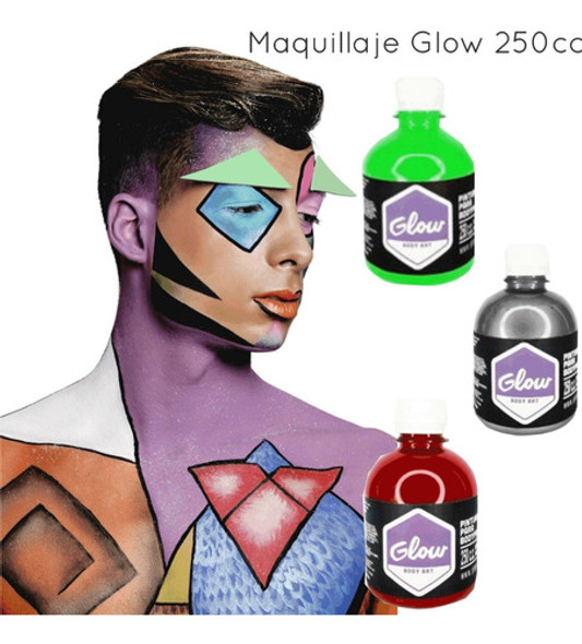 Maquillaje Glow Artistico 250 C Teatral Metal Fluo Luz Negra 1
