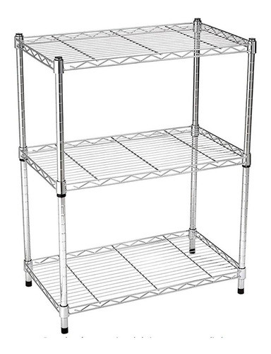 Estanteria Cromada Metalica 3 Estantes 90x75x35cms 0