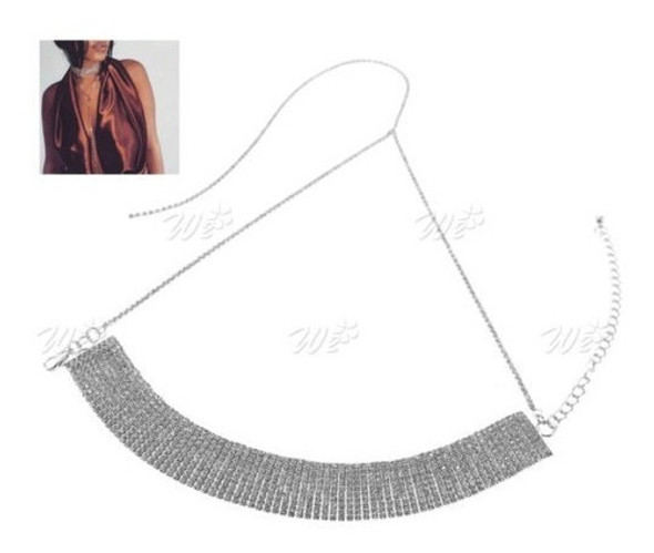Mujer Diamante Collar Del Rhinestone Cristal Gargantilla Fie 0