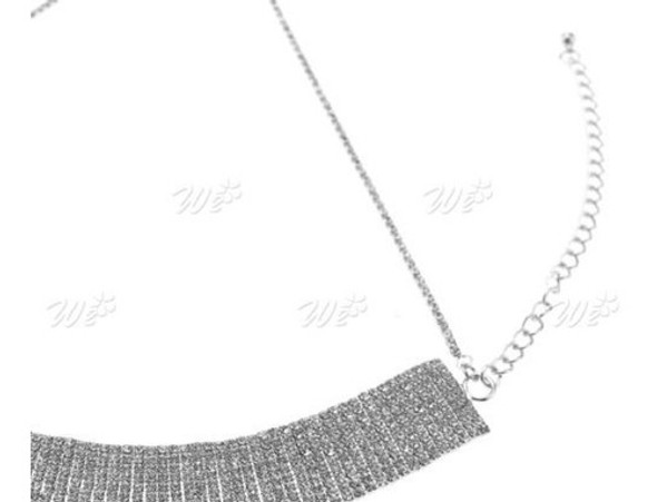 Mujer Diamante Collar Del Rhinestone Cristal Gargantilla Fie 1