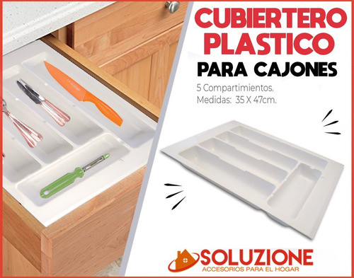 Cubiertero Organizador Plastico Cajon Cocina 35x47 Hogar 1