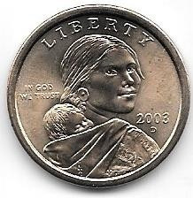 Moneda 1 Dolar Estados Unidos Año 2003 P D Nativa Americana 1
