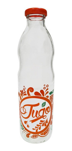 Botella Agua Vidrio Con Tapa Diseño 1 Litro 0