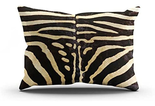 Suklly Marrón Piel De Cebra Cremallera Oculta Hogar Decorati 0