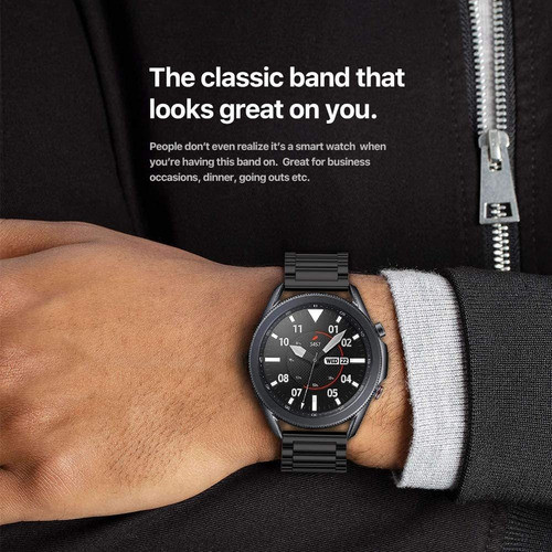 Malla De Acero Negra Para Samsung Galaxy Watch 3 41 Mm 1