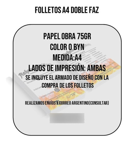 100 Folletos A4 Doble Faz Papel Obra 75gr Volantes 1