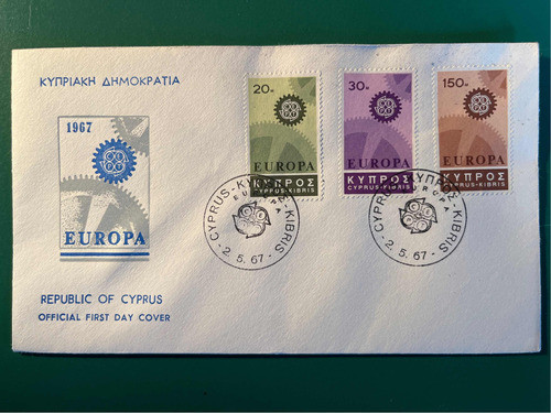 Sobres 1er Día Ilustrados Tema Europa De Chipre 1965 Y 1967 1