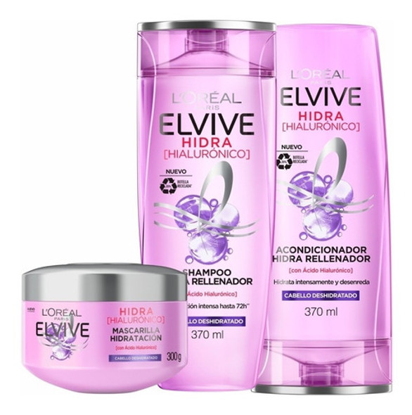 Elvive Hidra Hialu Shampoo + Acond 370ml + Mascarilla 300ml 0