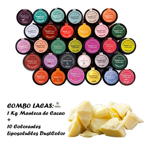 Combo 1 Kg Manteca De Cacao Y 10 Colorante Liposolubles 0