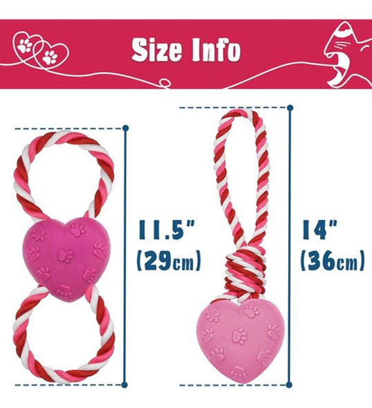Lepawit Día De San Valentín Juguetes De Cuerda Para Perros 2 1 Lepawit Día De San Valentín Juguetes De Cuerda Para Perros 2 1