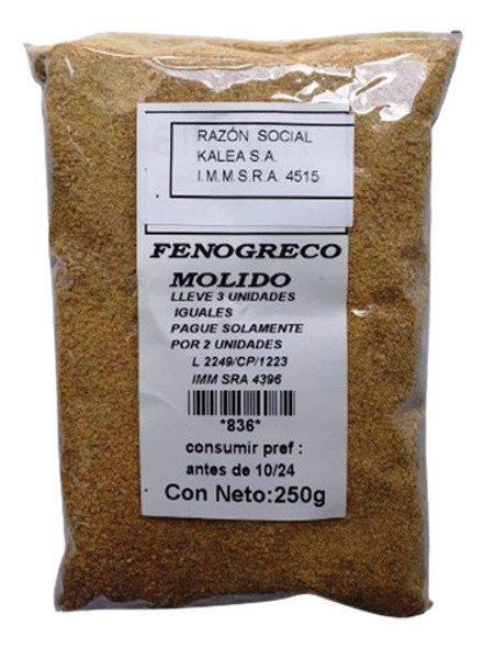Fenogreco Molido 250g. Lleve 3 Pague 2. 0