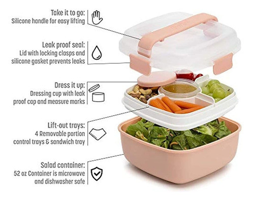 Contenedor De Ensalada Goodful Lunch To Go, Almacenamiento D 1