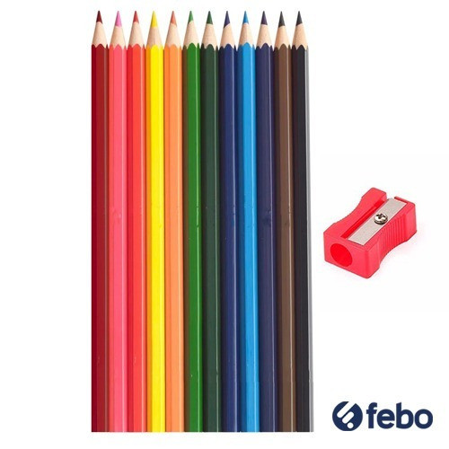 Lápices De Colores Sylvapen Pack X12 + Sacapuntas Febo 1