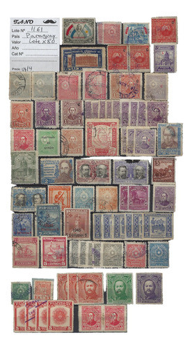 Lote1161 Paraguay Lote De 80 Estampillas Antiguas 0