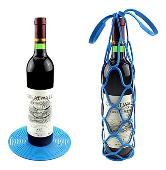 Chris.w 3pcs Silicona Botella De Vino Portador De Botellas D 1