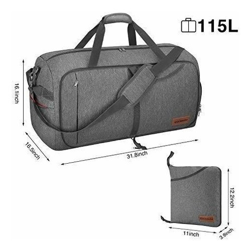 Bolso Deportivo 115l Gimnasio Viajes Canway Heron Gray 1