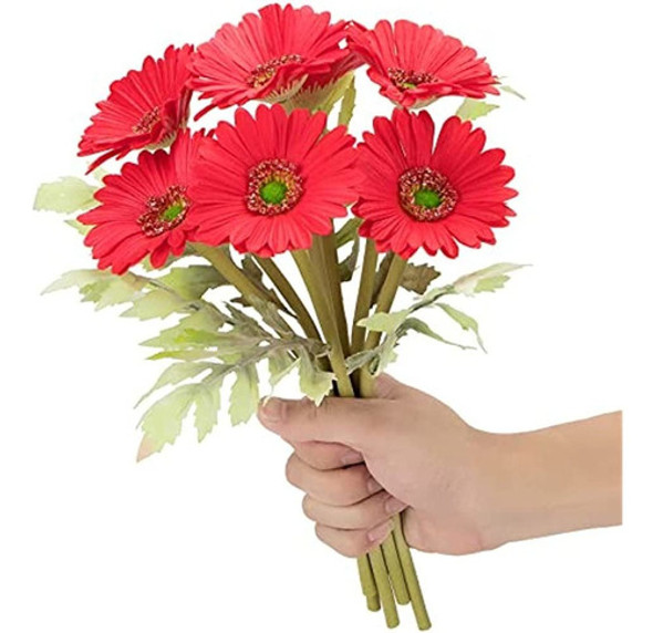 Romase 7pcs Real Touch Pu Artificial Gerbera Flor Realista M 1 Romase 7pcs Real Touch Pu Artificial Gerbera Flor Realista M 1