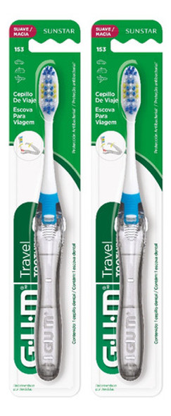 Gum Combo Cepillo Travel Viajero Suave 4 Hileras 2 Unidades 0 Gum Combo Cepillo Travel Viajero Suave 4 Hileras 2 Unidades 0