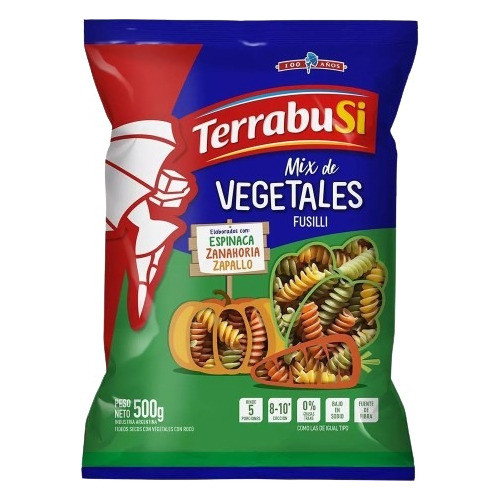 Pack Fideos Terrabusi 3 Vegetales Fusilli 500g X 15u. - Dh 0
