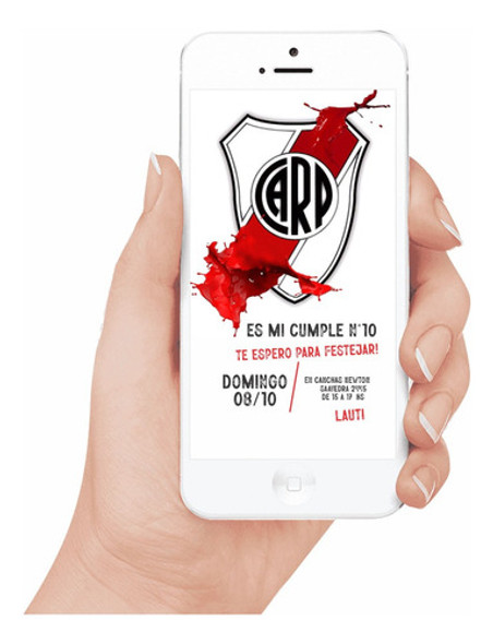 River Plate Tarjeta Futbol Invitación Whatssap Cumpleaño 1