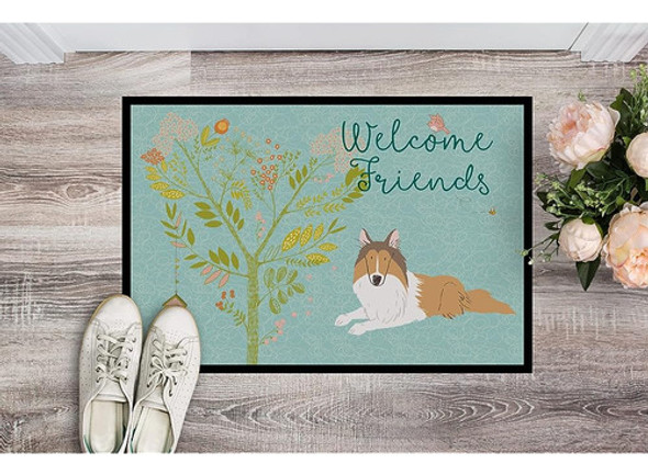 Caroline's Treasures Bb7584jmat Welcome Friends Collie Doorm 1