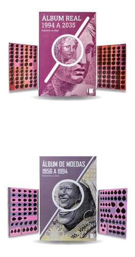 2 Álbuns Para Moedas Republica Do Brasil 1956 A 2035 0