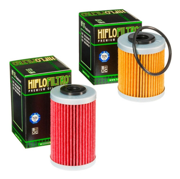 Kit Filtros Aceite Ktm Exc 250 400 450 Hf155 Hf157 Ryd 0