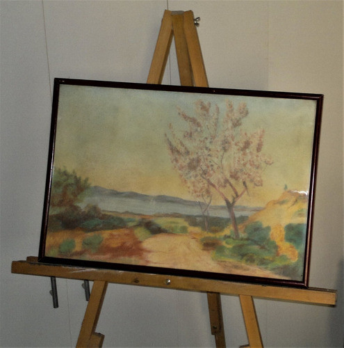 Arte- Paisaje - Tecnica Tiza S/ Carton - Enmarcado C/ Vidrio 0
