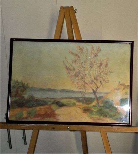 Arte- Paisaje - Tecnica Tiza S/ Carton - Enmarcado C/ Vidrio 1