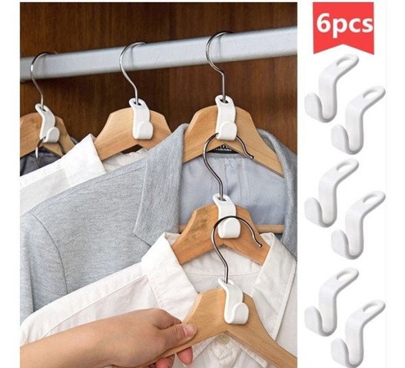 Suporte De Cabide Kit 6 Ganchos Roupa Camisa Bolsa Armario 0