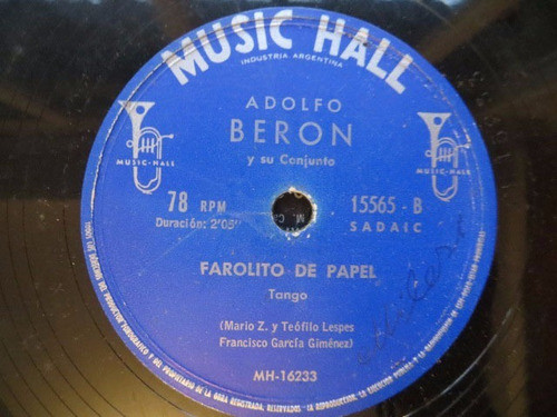 Adolfo Beron Quejas De Bandoneon + Farolito De Papel Pasta 1