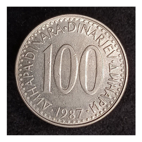 Yugoslavia 100 Dinares 1987 Excelente Km 114 0