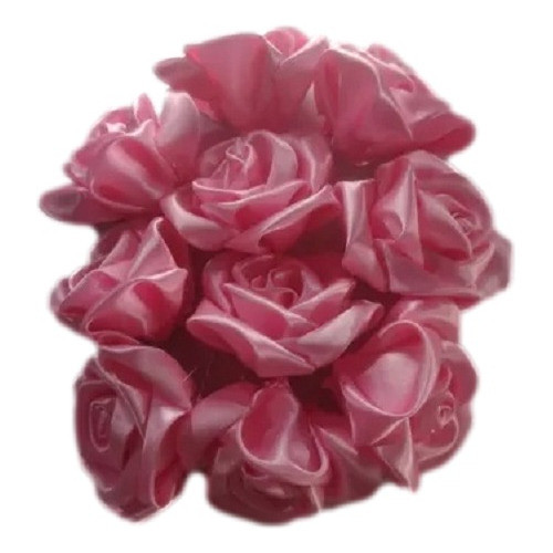 10 Flores De Raso 8 Cm Grandes  Pomposas 0