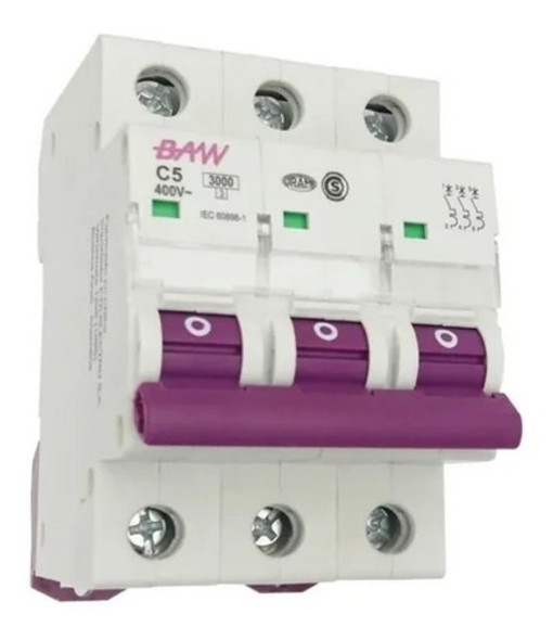 Interruptor Termomagnetico Tripolar 25a Baw 0