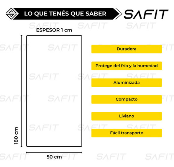 Aislante Termico Camping Espuma Colchoneta Aluminizado Safit 1