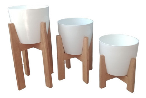 Set Porta Macetas 25, 40 Y 60 Cm + Macetas Premium Nº27 0