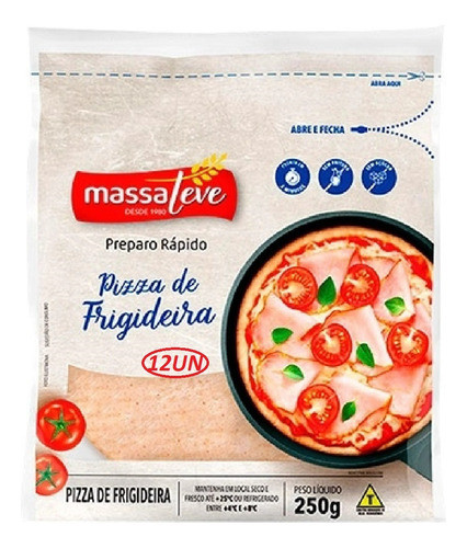 Kit 12 Pacote Massa Para Pizza De Frigideira Massa Leve 250g 0