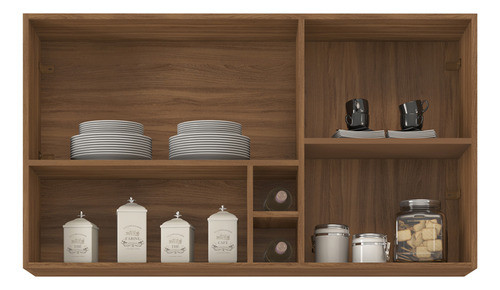 Mueble Aereo Alto De Cocina 2 Puertas Y Nichos Avella Gris 1